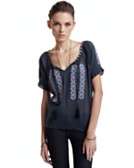    Joie Arlia Crepe Cotton Embroidered Top customer 