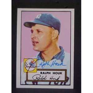 Ralph Houk New York Yankees #200 1952 Topps Reprint Series Autographed 