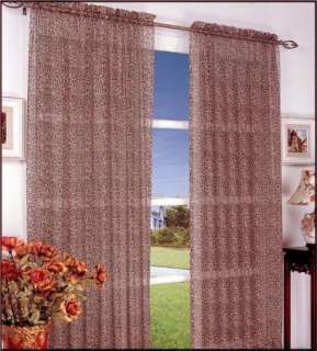   SHEER WINDOW PANEL CURTAIN SET LEOPARD PRINT 114 Wide X 63 inches Long