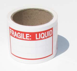 300 2x3 Fragile Liquid Shipping Labels / Stickers  