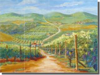 Morris Vineyard Grape Landscape Art Ceramic Tile Mural  