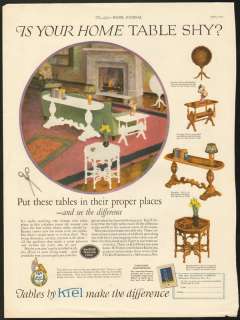 1927 Print Ad KIEL Furniture Tables Make The Difference  