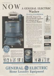 GE General Electric Washer 1931 Original Ad, Blue Home Laundry 