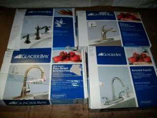 LOT OF 4 ASSORTED GLACIER BAY KITCHEN & BATH FAUCETS  