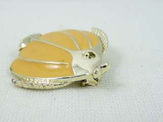 Vintage Goldtone & Yellow Enamel Angel Fish Pin CUTE  