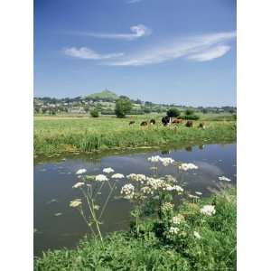  River Brue with Glastonbury Tor in the Distance, Somerset 