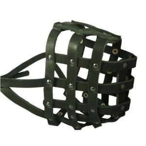  Real Leather Dog Basket Muzzle #115 Black   Saint Bernard 