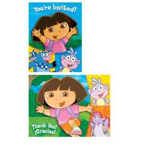 Dora & Friends 8 Invitations and 8 Thank You Postcards 