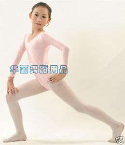 Girls Pink long sleeve Gymnastics Leotard Dance SZ 5 6  