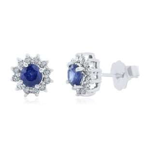  Effy Jewelers Effy® 14K White Gold Blue Sapphire Diamond 