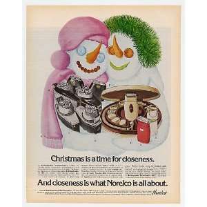  1972 Norelco Electric Razors Snowmen Print Ad (6688)
