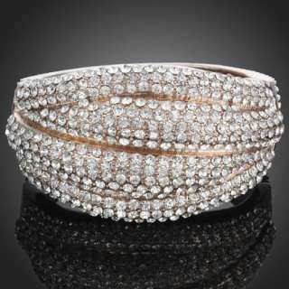 ARINNA color shape stylish hinged bangle Bracelet Gold GP 18K 