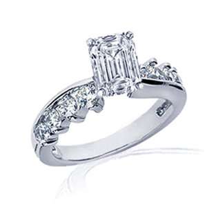 15 Ct Emerald Cut Diamond Engagement Ring 14K GOLD CUT:VERY GOOD VS2 
