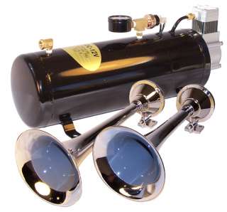 Train Air Horns Dual Horn Kit 110 PSI Compressor Tank  