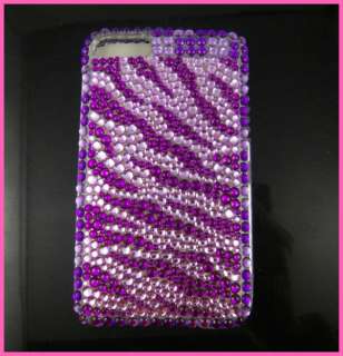 Zebra Bling Crystal Full Hard Case for iPod Touch 2 2G 3G Purple TC77 