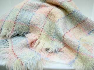 Handmade Irish Wool Pastel Baby Infant Blanket Throw  
