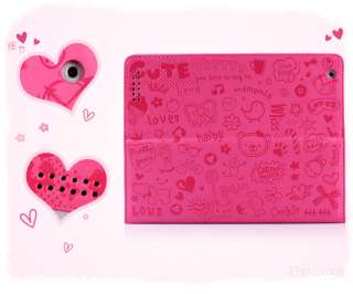 Pink LEATHER CASE COVER HEllO KITTY STAND FOR I PAD 2  