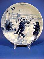 d466 Vintage Royal Delft Wall Plate Westraven JANUARY  