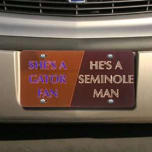 Florida Gators/Florida State Seminoles Divided House Fan License Plate