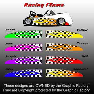 Race Flame Checker Flag Go Kart Graphic Body Decal Wrap  