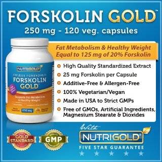 NutriGold Forskolin for Weight Loss and Metabolism, 120 Vegetarian 
