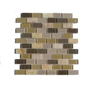  Harvest Subway Glass and Stone Mix Tile / Sample /11 sq 