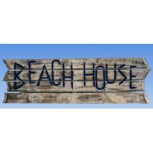  Wooden White Beach House Sign w/Pegs 38