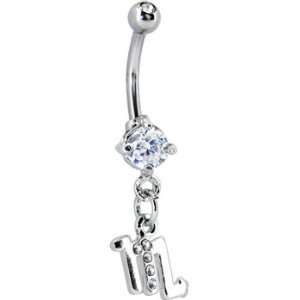  Cubic Zirconia Zodiac Scorpio Dangle Belly Ring Jewelry