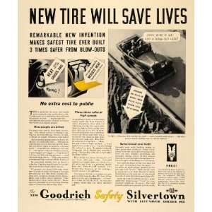  1933 Ad B. F. Goodrich Rubber Safety Silvertown Tire 