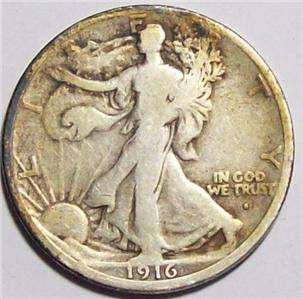   WALKING LIBERTY HALF DOLLAR Original F++/ VF ~ U.S.SILVER Coin  