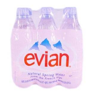  Evian Natural Spring Water, 6 Pack Of 1/2 Liter Bottles 