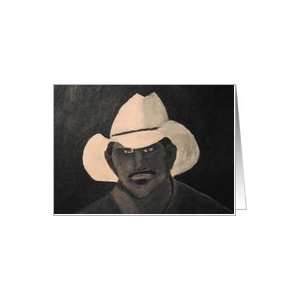  Happy Birthday for Husband, Black and White Cowboy Card 