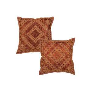  Indian Cotton Mirror & Embroidery Ethnic Pillow Cushion 