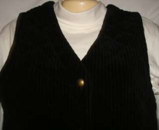 Womens preowned Liz Claiborne black corduroy vest, size XS.