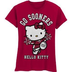   Sooners Hello Kitty Pom Pom Girls Crew Tee Shirt: Sports & Outdoors
