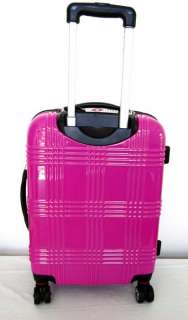 3Pc Luggage Set Hard Rolling 4 Wheels Spinner Pink TSA  