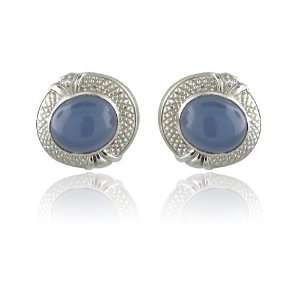 Judith Ripka White gold 18k Chalcedoney Diamond Earrings