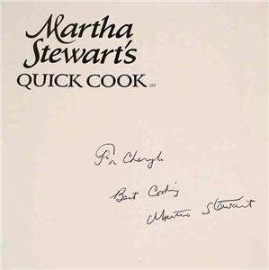 MARTHA STEWARTS QUICK COOK 1st EDITION SIGNED LIKE NEW 9780517550960 