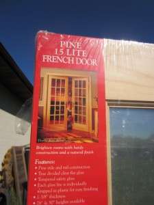 MASONITE 15 LITE CLEAR PINE WOOD SLAB FRENCH DOOR 30 x 80 READY TO 