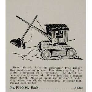 1933 Ad Metal Steam Shovel Caterpillar Track Toy   Original Print Ad