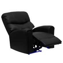 Flash Fully Powered,Automatic Massaging Black Leather Recliner  