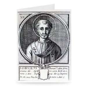 St. Cornelius (engraving) by Italian School   Greeting Card (Pack of 2 