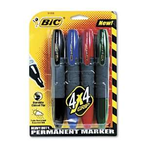  Bic Mark Itt Super Duty Chisel Tip Permanent Marker, Four 