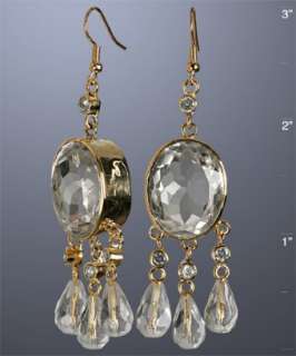 Chamak by Priya Kakkar clear oval crystal and teardrop earrings 