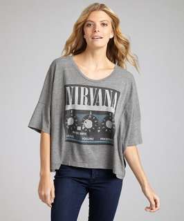 Chaser LA grey melange Nirvana boxy dolman graphic t shirt