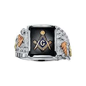   Masonic Ring made of Sterling Silver Black Hills Gold Jewelry by