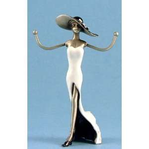   Pewter White Dress Lady Jewelry Ring Holder Stand New