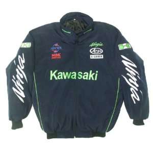  Kawasaki Cross Racing Jacket Light Green and Black Sports 