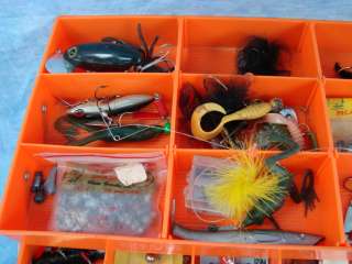   93 Woodstream Tackle Box Full Of Old Fishing Equipment Lures  