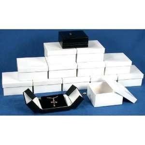  12 Earring Pendant Boxes Black Leather Gift Display Box 
